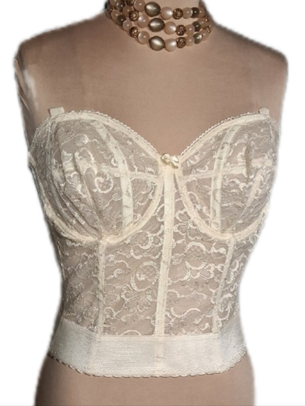 Goddess 36D Lacy Corset Top.  Ecru.